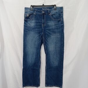 Axe & Crown Jeans Mens 34×30 Blue Handcrafted Outlaw Denim Slim Boot Grunge